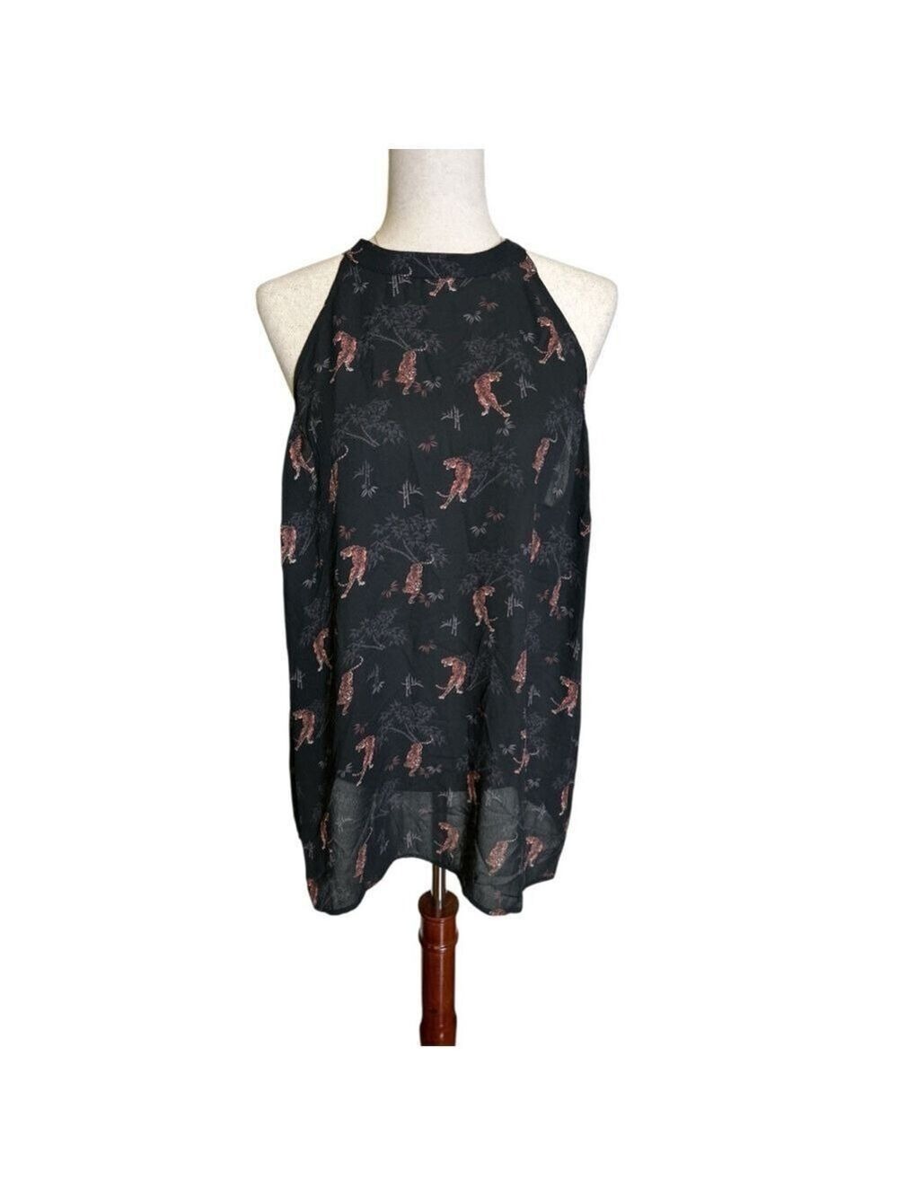 Torrid Black Pink Tiger Print Halter Camisole Size 2X